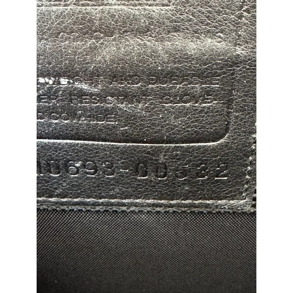 VTG COACH 0532 XL BLACK Leather Messenger Crossbody Bag BRIEFCASE Pockets Laptop